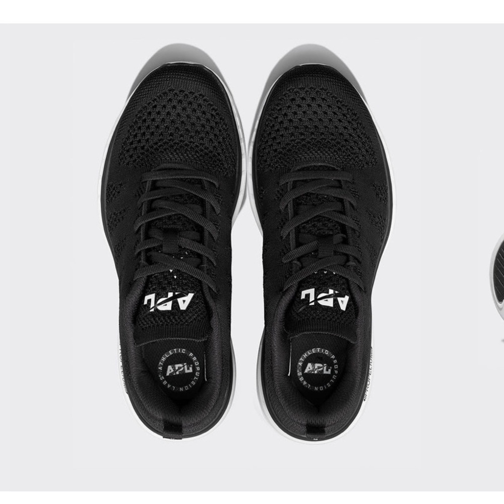 APL TechLoom Pro Knit Running Shoes — Black / White